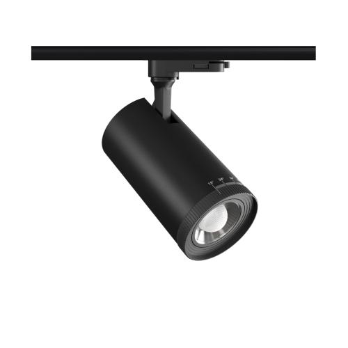 ZOOM  3-Phasen-Stromschienen Spot  SCHWARZ switch 2.700K/3.200K/4.000K  switch 15W/20W/25W  stufenlos 15° bis 55°